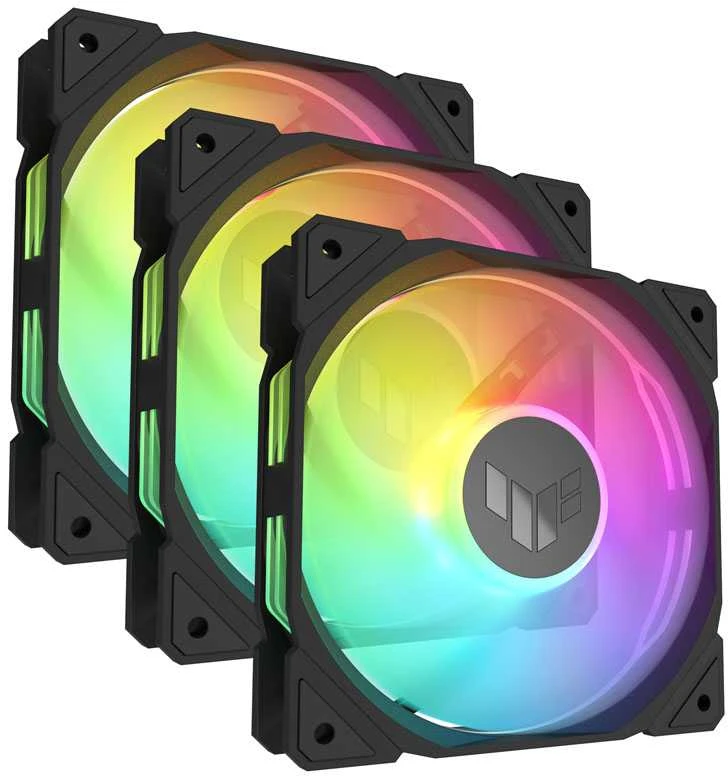 Kompiuterio Ventiliatorių Rinkinys - ASUS TUF Gaming TR120 ARGB Triple Pack Juodas