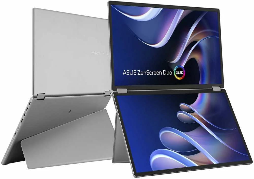 Monitorius ASUS ZenScreen Duo OLED MQ149CD 14 colių OLED WUXGA 16:10 60Hz 400cd/m2 1ms MiniHDMI 2xUSB-C USB šakotuvas: 4xUSB 3.2 G1 Type-A
