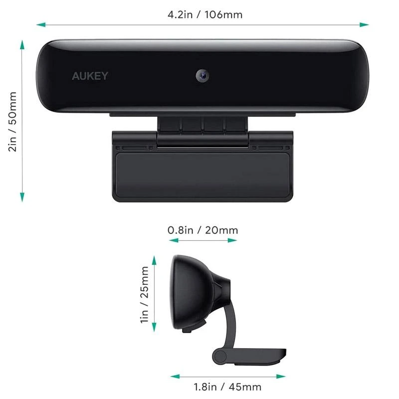 Internetinė kamera Aukey PCW1, Full HD Juoda