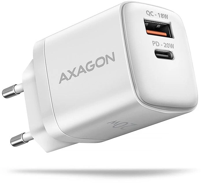 AXAGON ACU-PQ20W sieninis įkroviklis QC3.0/AFC/FCP + PD type-C, 20W, baltas