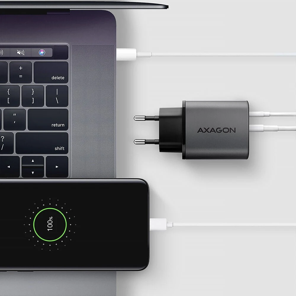 AXAGON sieninis įkroviklis 67 W, USB-A + USB-C, PD3.0/PPS/QC4+/SF | ACU-PQ67D