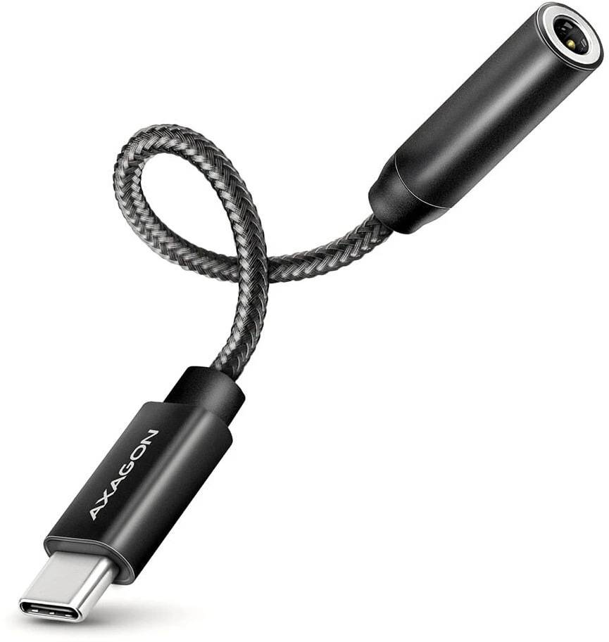 AXAGON ADA-HC USB-C – 3,5 mm (F) jungtis, didelės raiškos DAC, 32 bitų 384 kHz garso adapteris