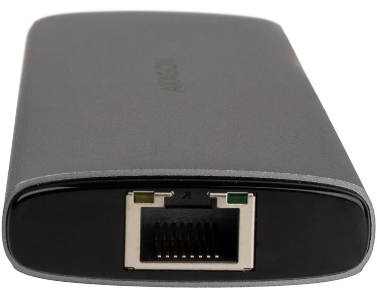AXAGON HMC-6G2L 2x USB-A 10Gbps, 1x USB-C 10Gbps, 4K/60Hz HDMI, RJ-45, USB 3.2 Gen 2 šakotuvas, PD 100W, 15cm USB-C laidas