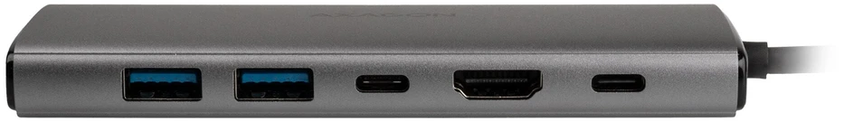 AXAGON HMC-6G2L 2x USB-A 10Gbps, 1x USB-C 10Gbps, 4K/60Hz HDMI, RJ-45, USB 3.2 Gen 2 šakotuvas, PD 100W, 15cm USB-C laidas