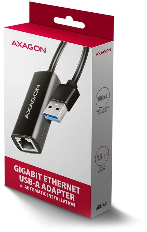 AXAGON ADE-AR USB-A 3.2 Gen 1 – Gigabit Ethernet adapteris, Realtek 8153, automatinis inst.
