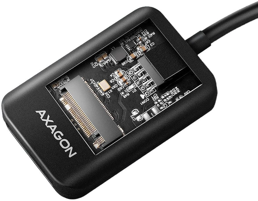 AXAGON USB-C 10Gbps adapteris greitam M.2 NVMe ir SATA SSD prijungimui, USB-C laidas 10 cm | ADM2-CM
