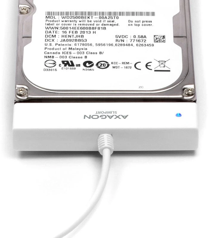 AXAGON ADSA-1S USB2.0 - SATA HDD išorinis adapteris su 2,5 colio korpusu