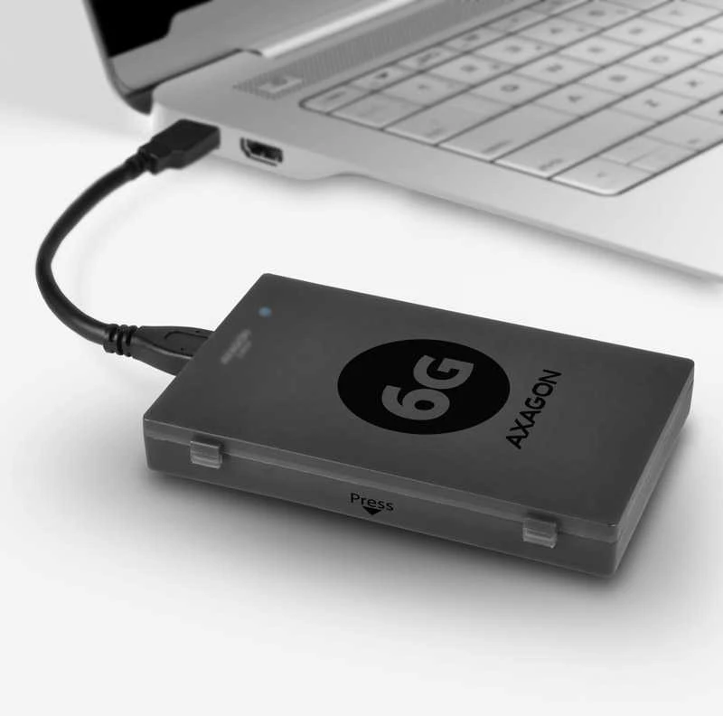 AXAGON ADSA-1S6 USB3.0 – SATA 6G UASP HDD išorinis adapteris, įsk. Byla