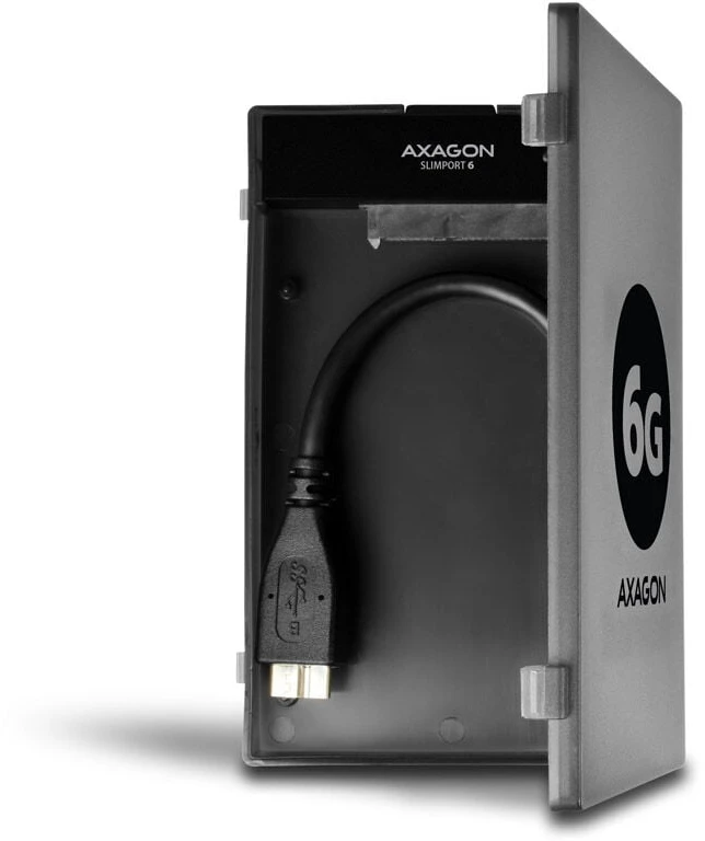 AXAGON ADSA-1S6 USB3.0 – SATA 6G UASP HDD išorinis adapteris, įsk. Byla