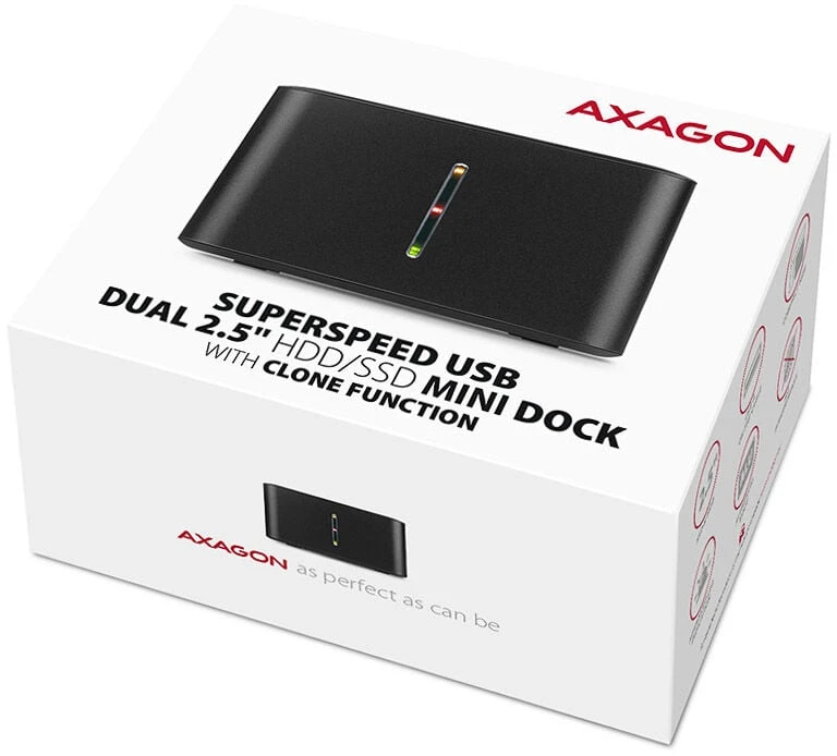 AXAGON | SuperSpeed USB DUAL 2,5" SSD / HDD MINI dokas | ADSA-D25