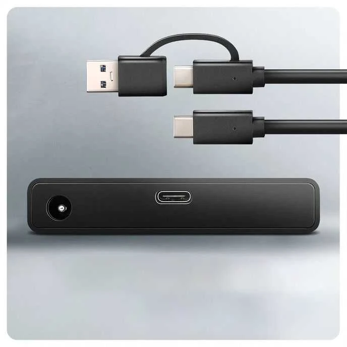 AXAGON ADSA-FPX USB-C 10Gbps - SATA 6G 2.5''/3.5'' SSD/HDD FAST PORT X adapteris su kintamosios srovės adapteriu, USB-C - USB-A adapteris