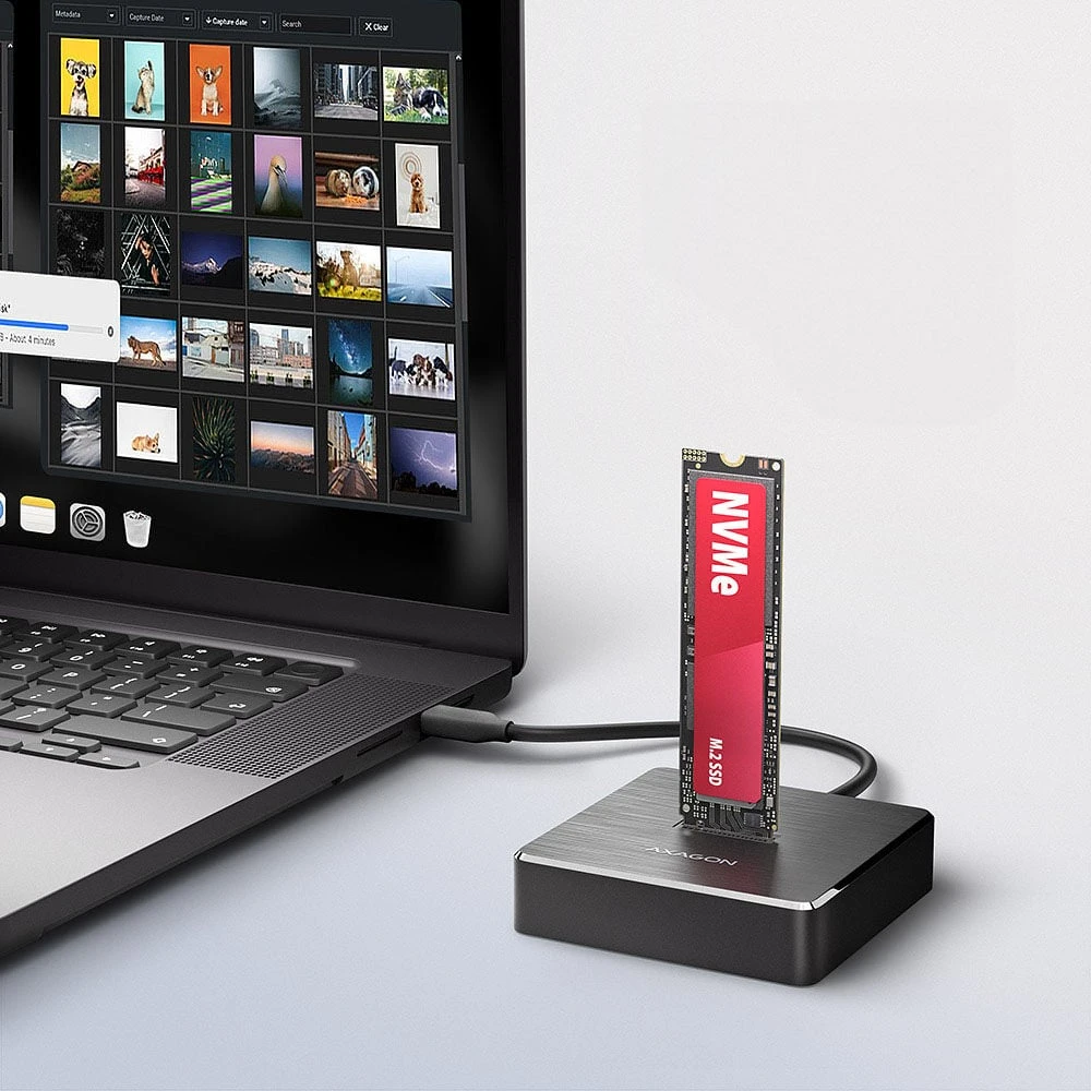 AXAGON | USB-C 10 Gbps doko stotis M.2 NVMe/SATA SSD | ADSA-M2C11