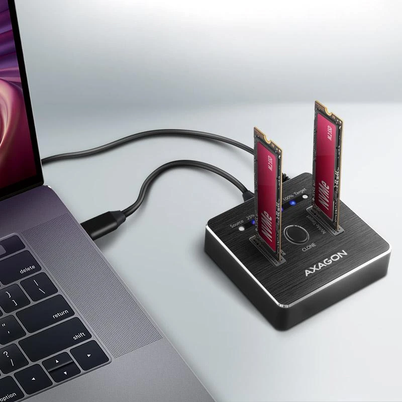 AXAGON | USB-C 3.2 Gen2 – 2x NVMe CLONE DUAL SDD doko stotis | ADSA-M2C