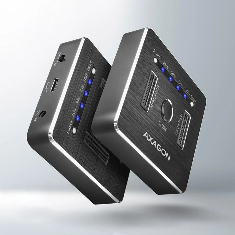 AXAGON NVMe SSD kopijavimo stotelė su LED indikacija
