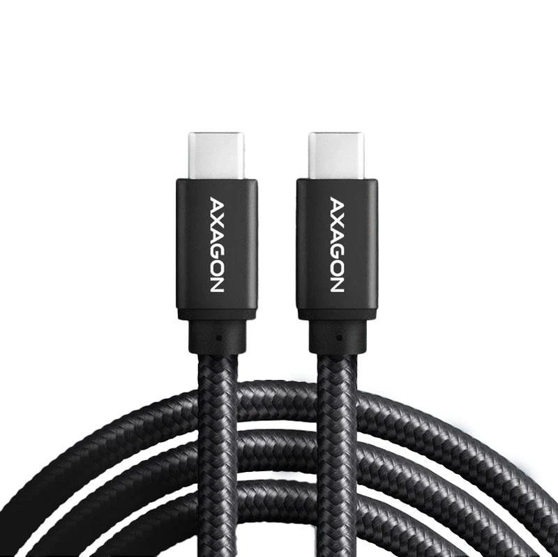 Axagon Data and charging USB 480Mbps kabelio ilgis 3 m. PD 240W, 5A. Juodas braided.