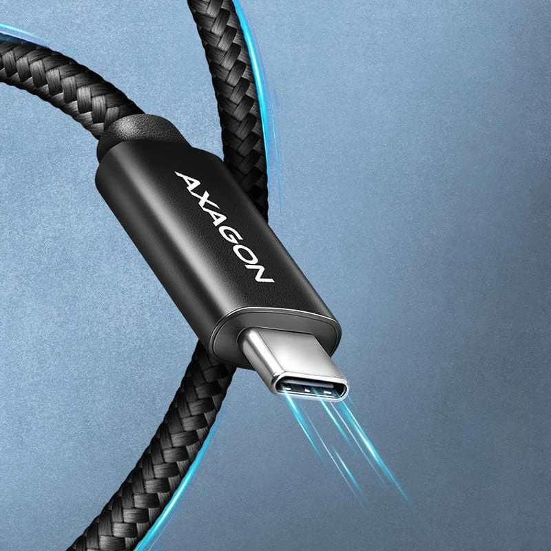 AXAGON | Duomenų ir įkrovimo USB4 Gen 3x2 laidas, 1 m | BUCM3-CM15AB | USB C tipo - USB C tipo