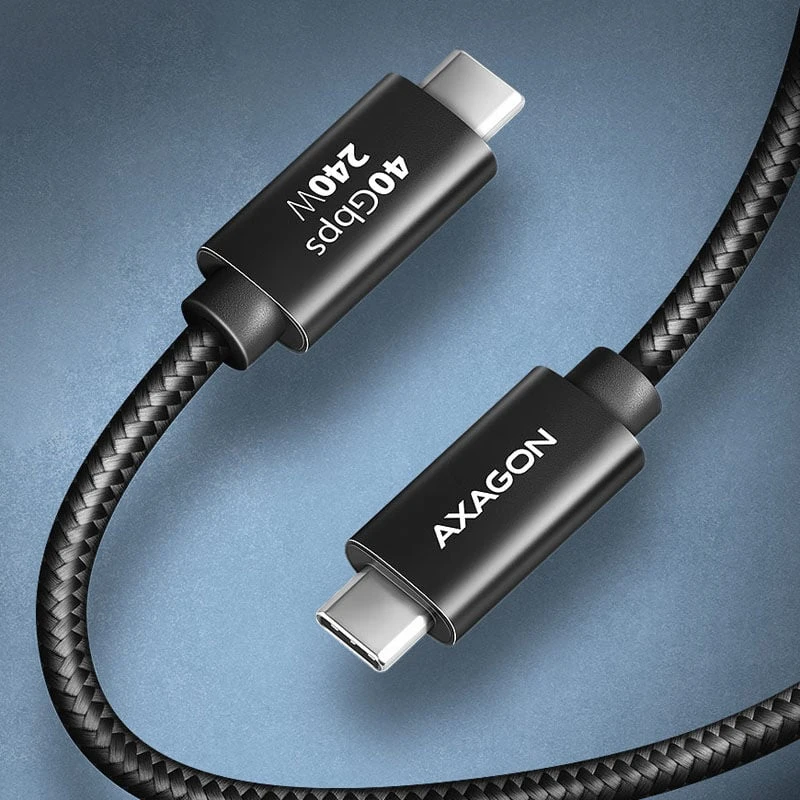 AXAGON | Duomenų ir įkrovimo USB4 Gen 3x2 laidas, 1 m | BUCM3-CM15AB | USB C tipo - USB C tipo