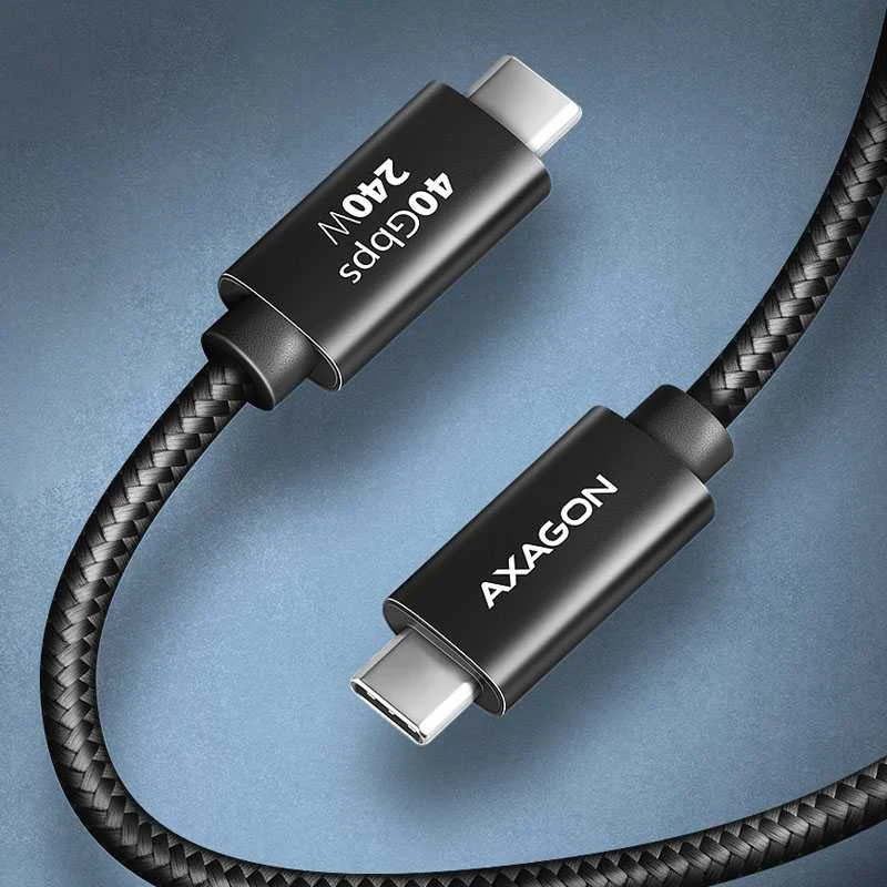 AXAGON | Duomenų ir įkrovimo USB4 Gen 3x2 laidas, 1 m | BUCM3-CM15AB | USB C tipo - USB C tipo
