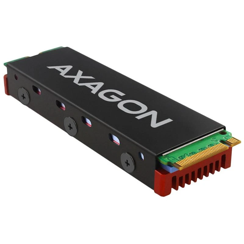 AXAGON CLR-M2 pasyvus - M.2 SSD, 80 mm SSD, ALU korpusas, silikoninės šiluminės pagalvėlės