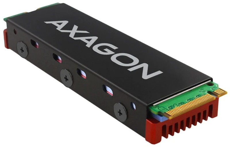 AXAGON CLR-M2 pasyvus - M.2 SSD, 80 mm SSD, ALU korpusas, silikoninės šiluminės pagalvėlės