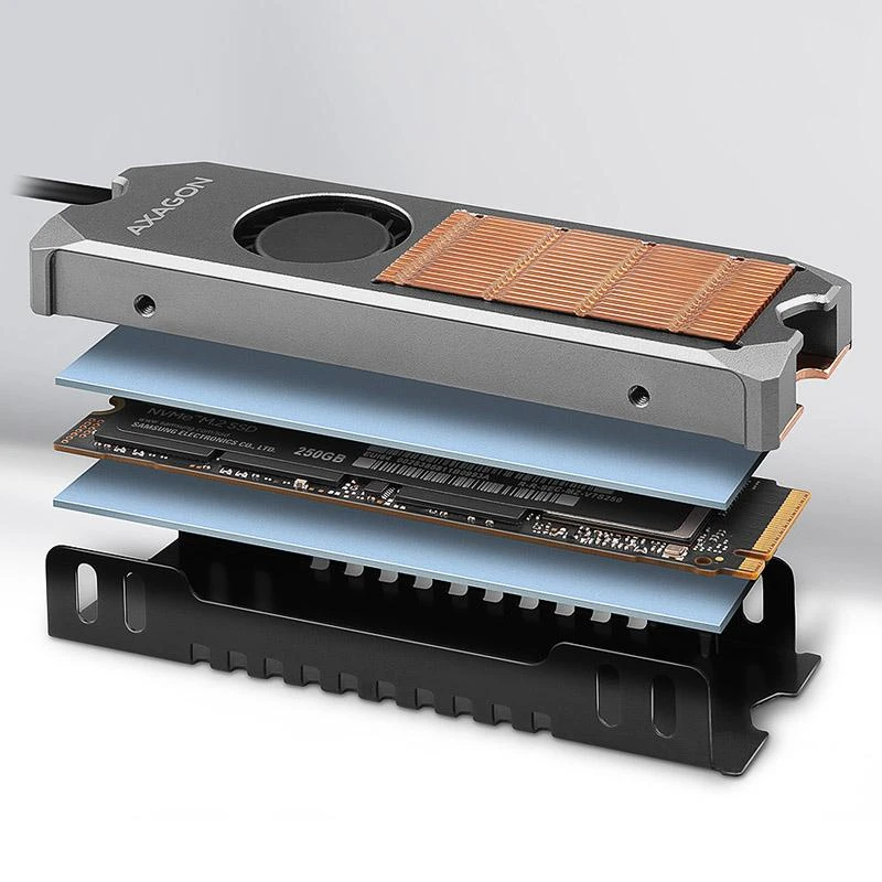AXAGON M.2 SSD aušintuvas išardytas