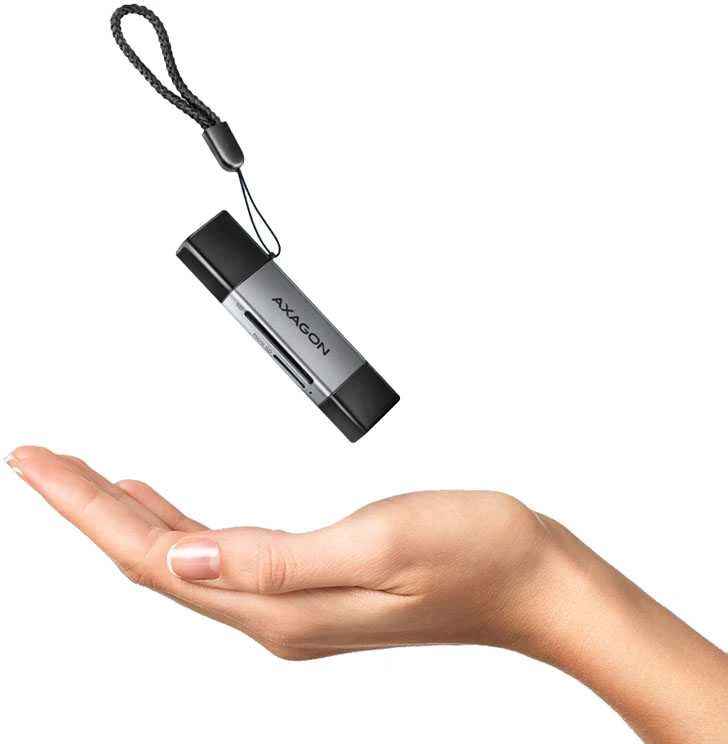 Axagon CRE-DAC išorinis, C tipo + A tipo 2 lizdų SD / Micro SD