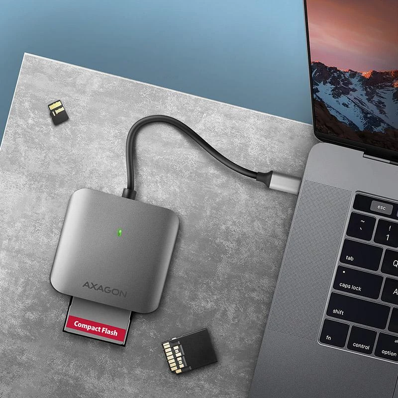 Axagon USB-C kortelių skaitytuvas su Compact Flash kortele