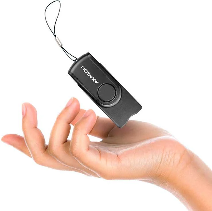 Axagon Compact Travel USB-A + USB-C kontaktas Smart / ID kortelė ir SD / Micro SD / SIM kortelių skaitytuvas.