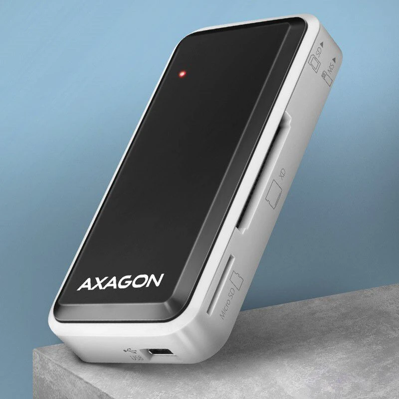 AXAGON CRE-X1 išorinis mini kortelių skaitytuvas, 5 lizdų „Viskas viename“.
