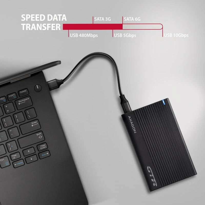 AXAGON USB-C 10Gbps RIBBED Box | EE25-GTR