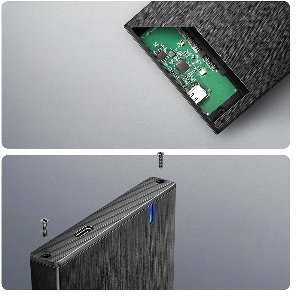 „Axagon EE25-XA6C“ USB-C 5Gbps SATA 6G išorinė dėžutė, skirta 2,5 colio SSD/HDD ALINE dėžutei