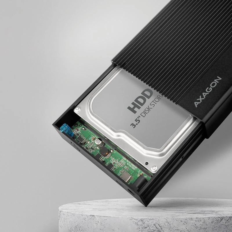AXAGON rumbuotas aliuminio USB 3.2 Gen 1 – SATA 6G išorinė dėžutė, skirta 3,5" HDD | EE35-GTR