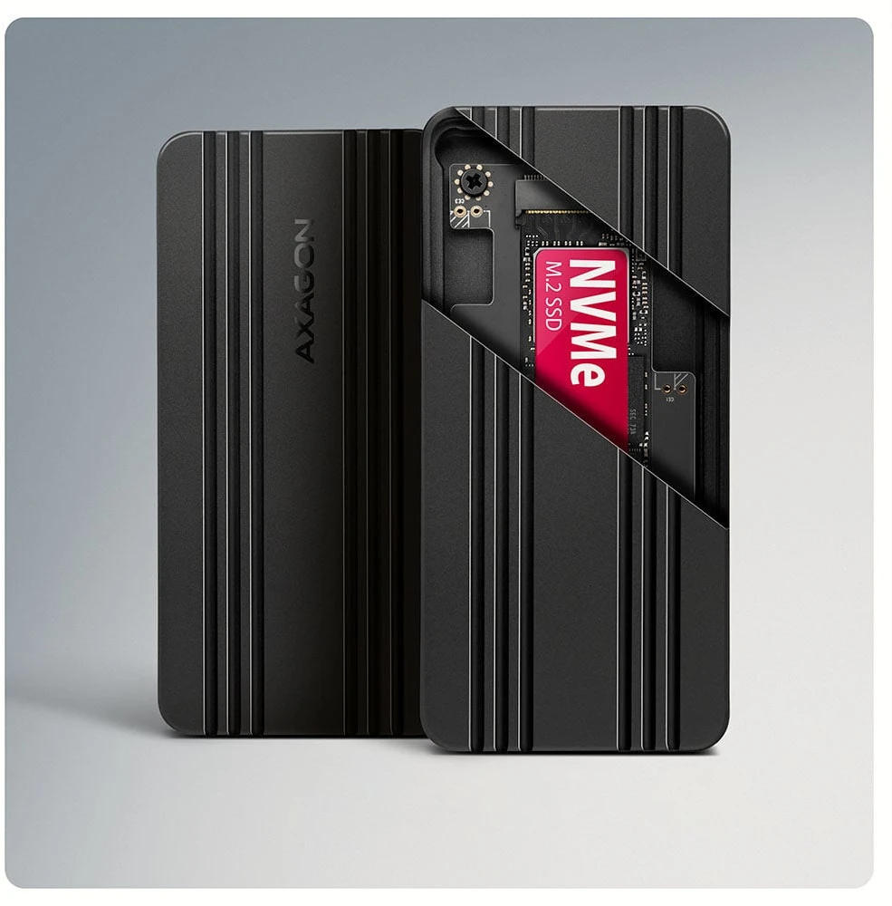 „AXAGON“ USB-C 40 Gbps išorinis korpusas, skirtas M.2 NVMe SSD | EEM2-40G