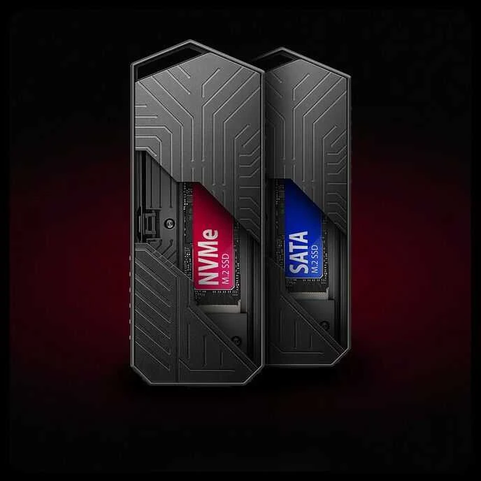 „AXAGON USB-C 10Gbps“ – M.2 NVMe ir SATA SSD GAME M.2 dėžutė | EEM2-GAM