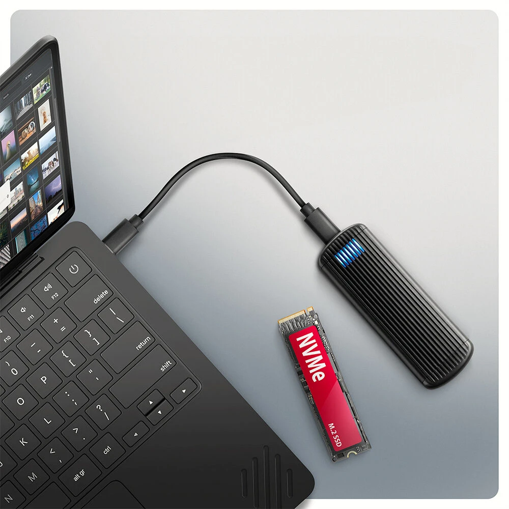 AXAGON EEM2-SC USB-C 3.2 Gen 2 - M.2 NVMe SSD 30-80mm box juodas