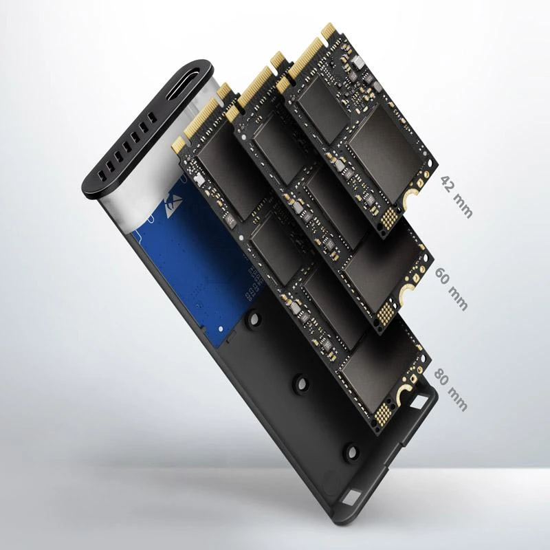 AXAGON išorinė USB-C 3.2 Gen 2 metalinė dėžutė M.2 NVMe ir SATA SSD diskams | EEM2-SG2
