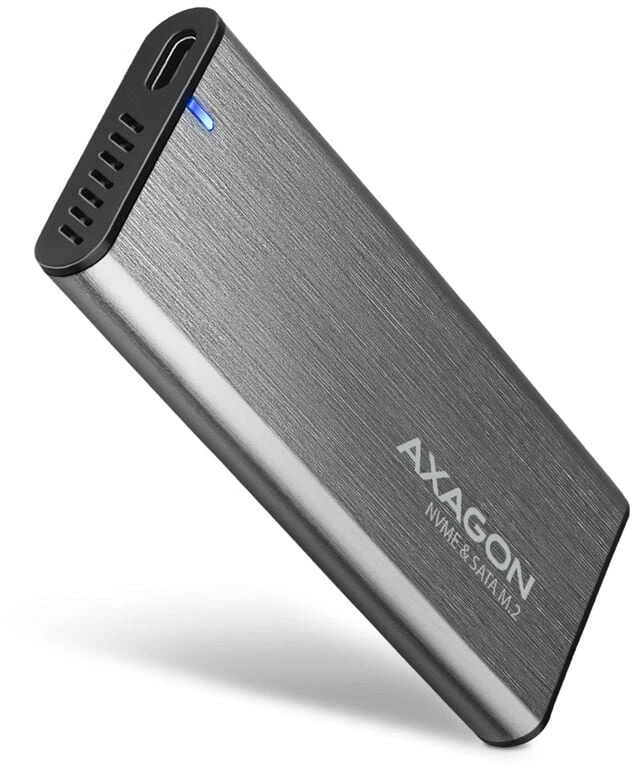 AXAGON išorinė USB-C 3.2 Gen 2 metalinė dėžutė M.2 NVMe ir SATA SSD diskams | EEM2-SG2
