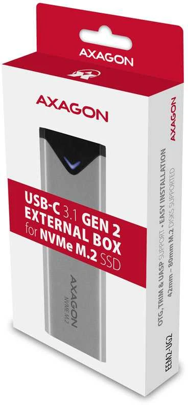 Dėklas SSD diskui Axagon USB-C 3.2 M.2 NVMe