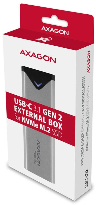 Dėklas SSD diskui Axagon USB-C 3.2 M.2 NVMe