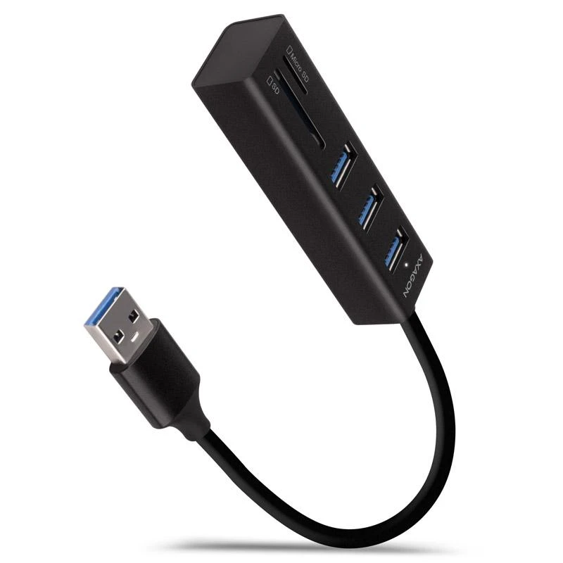 AXAGON SuperSpeed USB-A šakotuvas ir kortelių skaitytuvas | HMA-CR3A