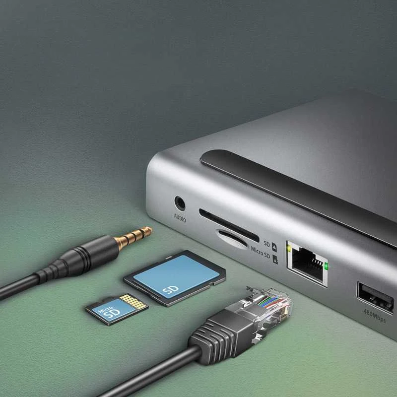 „Axagon“ kelių prievadų USB-C 5Gbps trigubas 4K ekrano šakotuvas HMC-4KX3