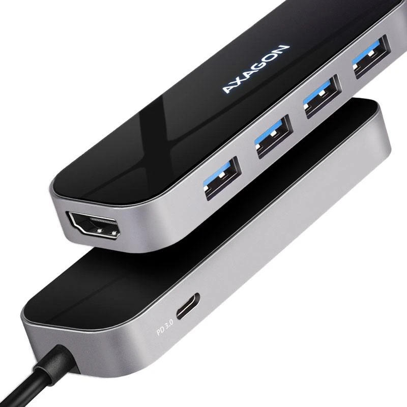 Axagon USB-C šakotuvas su HDMI ir PD 3.0 jungtimis
