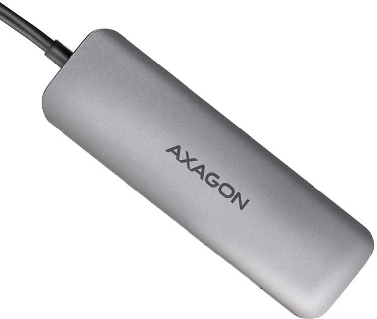 Axagon kelių prievadų USB 3.2 Gen 1 šakotuvas. HDMI, kortelių skaitytuvas ir trys USB-A išėjimai. USB-C laidas 20 cm.