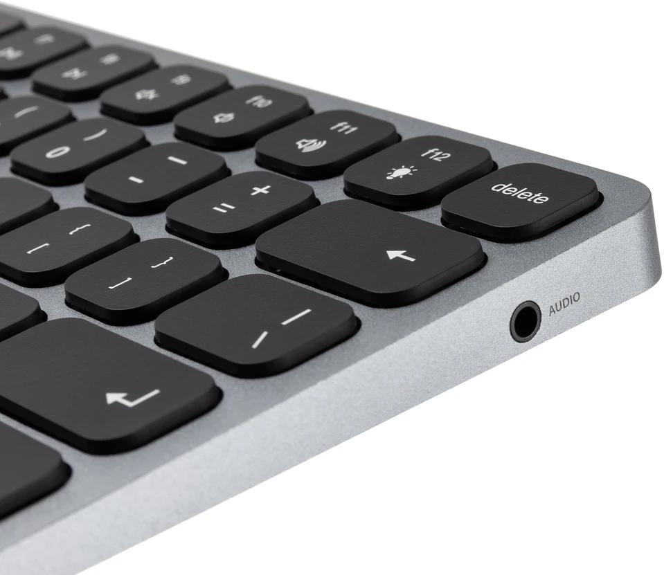 AXAGON HMC-KB klaviatūra USB-C 5Gbps su HUB, Micro SD/SD, 3x USB-A, HDMI 4K/60Hz, PD 100W, Garsas, JAV išdėstymas