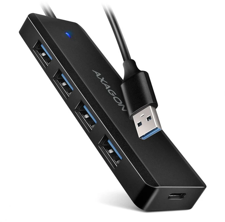 AXAGON Travel keturių prievadų USB-A 5Gbps šakotuvas | HUE-C1A