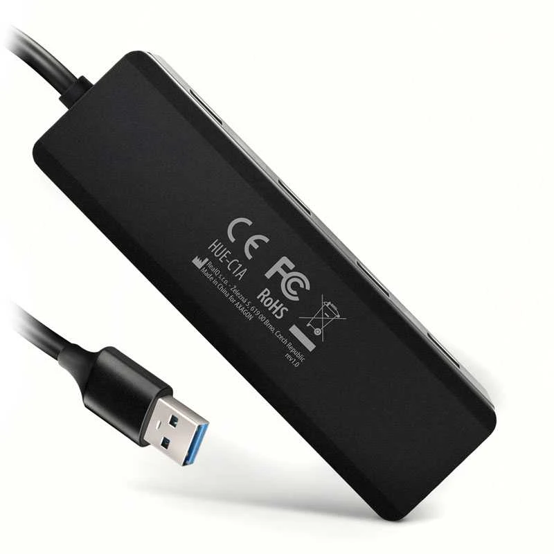 AXAGON Travel keturių prievadų USB-A 5Gbps šakotuvas | HUE-C1A