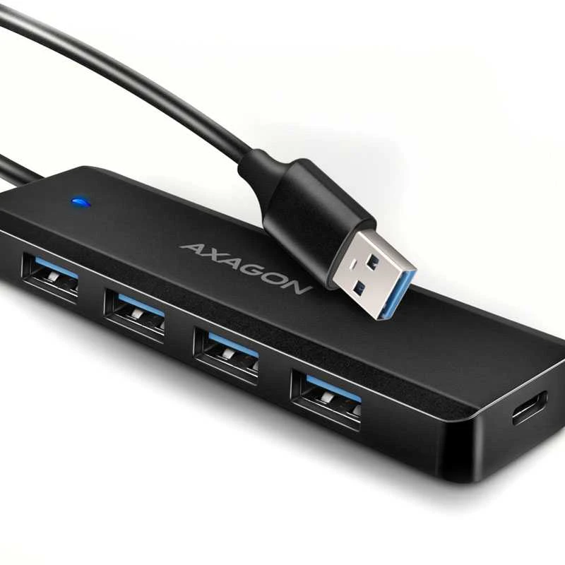 AXAGON Travel keturių prievadų USB-A 5Gbps šakotuvas | HUE-C1A