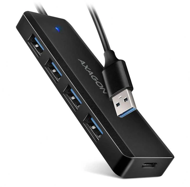 AXAGON Travel keturių prievadų USB-A 5Gbps šakotuvas | HUE-C1A