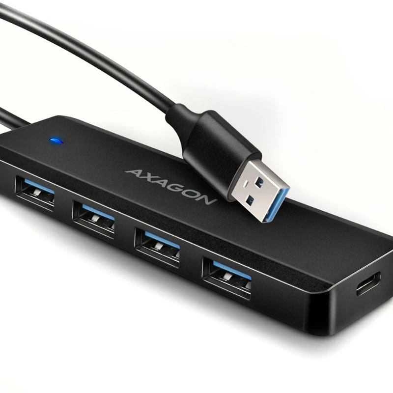 AXAGON Travel keturių prievadų USB-A 5Gbps šakotuvas | HUE-C1A