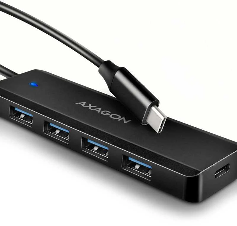 AXAGON Travel keturių prievadų USB-C 5Gbps šakotuvas | HUE-C1C